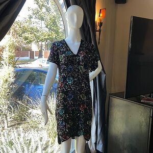 Vintage Gorgeous 100% Silk Sequin Cocktail Dress. Size L